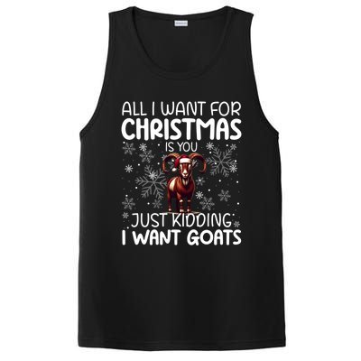 Goat Funny Xmas Sunglasses Santa Hat Snowflakes Novelty Cool Gift PosiCharge Competitor Tank