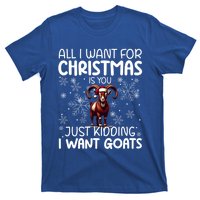 Goat Funny Xmas Sunglasses Santa Hat Snowflakes Novelty Cool Gift T-Shirt