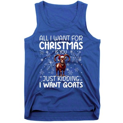 Goat Funny Xmas Sunglasses Santa Hat Snowflakes Novelty Cool Gift Tank Top