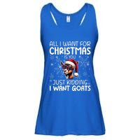 Goat Funny Xmas Santa Hat Sunglasses Snowflakes Goat Lover Gift Ladies Essential Flowy Tank