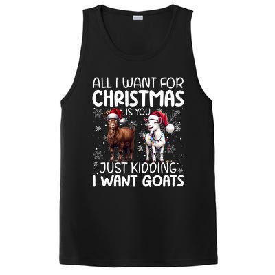 Goat Funny Xmas Sunglasses Santa Hat Snowflakes Novelty Meaningful Gift PosiCharge Competitor Tank