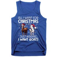 Goat Funny Xmas Sunglasses Santa Hat Snowflakes Novelty Meaningful Gift Tank Top