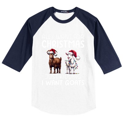 Goat Funny Xmas Sunglasses Santa Hat Snowflakes Novelty Meaningful Gift Baseball Sleeve Shirt