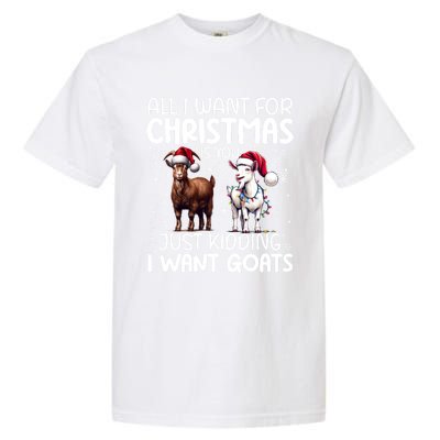 Goat Funny Xmas Sunglasses Santa Hat Snowflakes Novelty Meaningful Gift Garment-Dyed Heavyweight T-Shirt