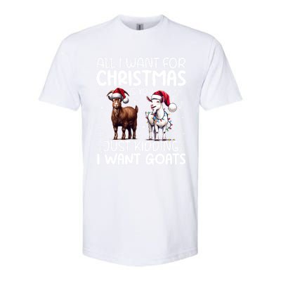 Goat Funny Xmas Sunglasses Santa Hat Snowflakes Novelty Meaningful Gift Softstyle CVC T-Shirt