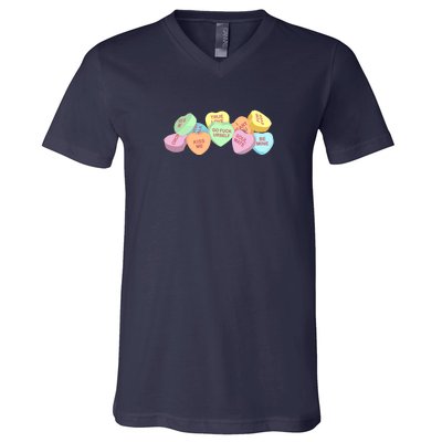 Go Fuck Yourself Candy Hearts V-Neck T-Shirt