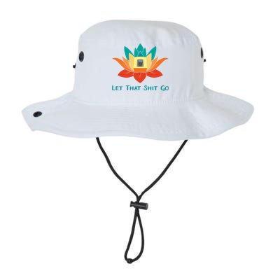 Gift For Yoga Lover Funny Cat Let That Shit Go Poop Pun Gift Meaningful Gift Legacy Cool Fit Booney Bucket Hat