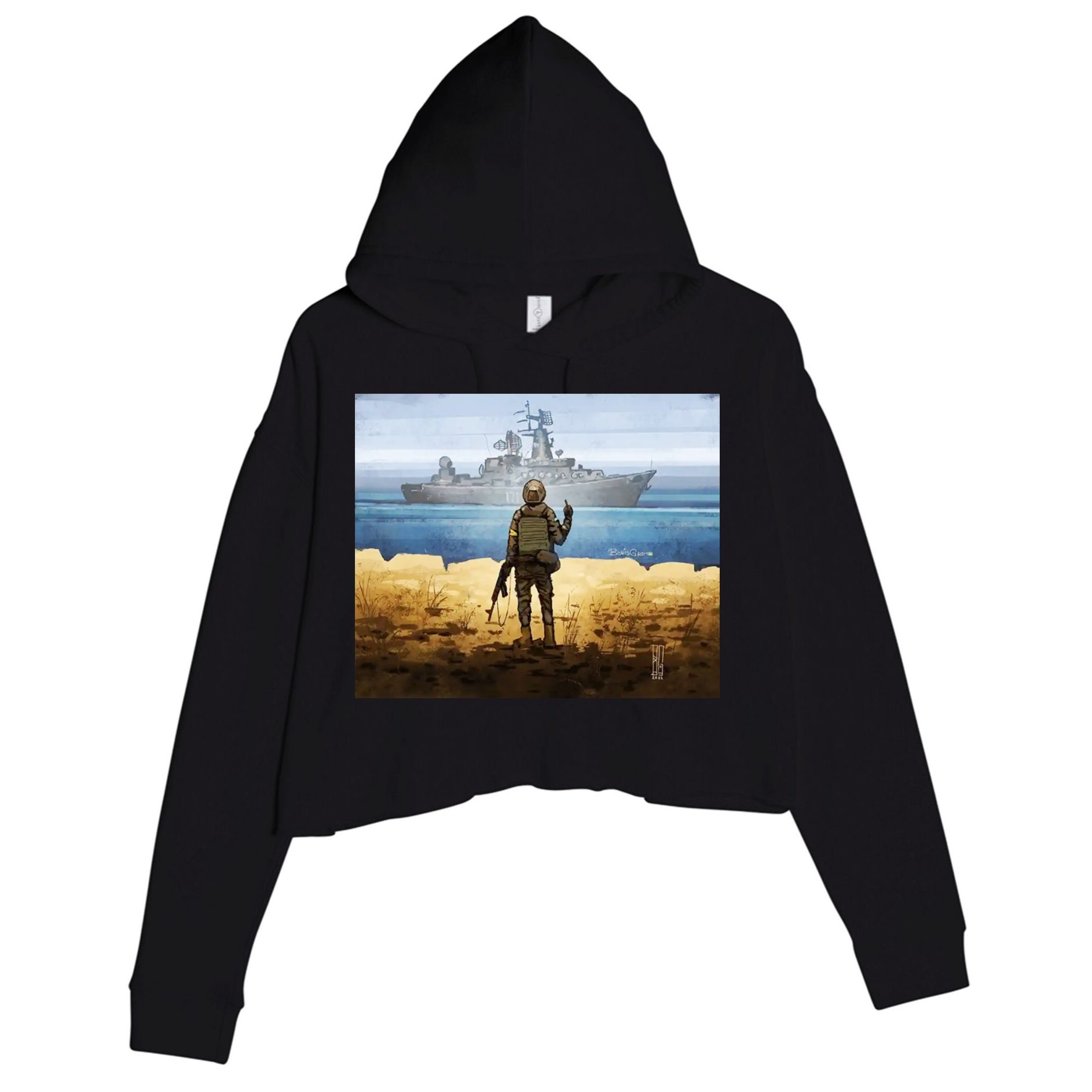 Go F Yourself Postage Stamp Crop Fleece Hoodie