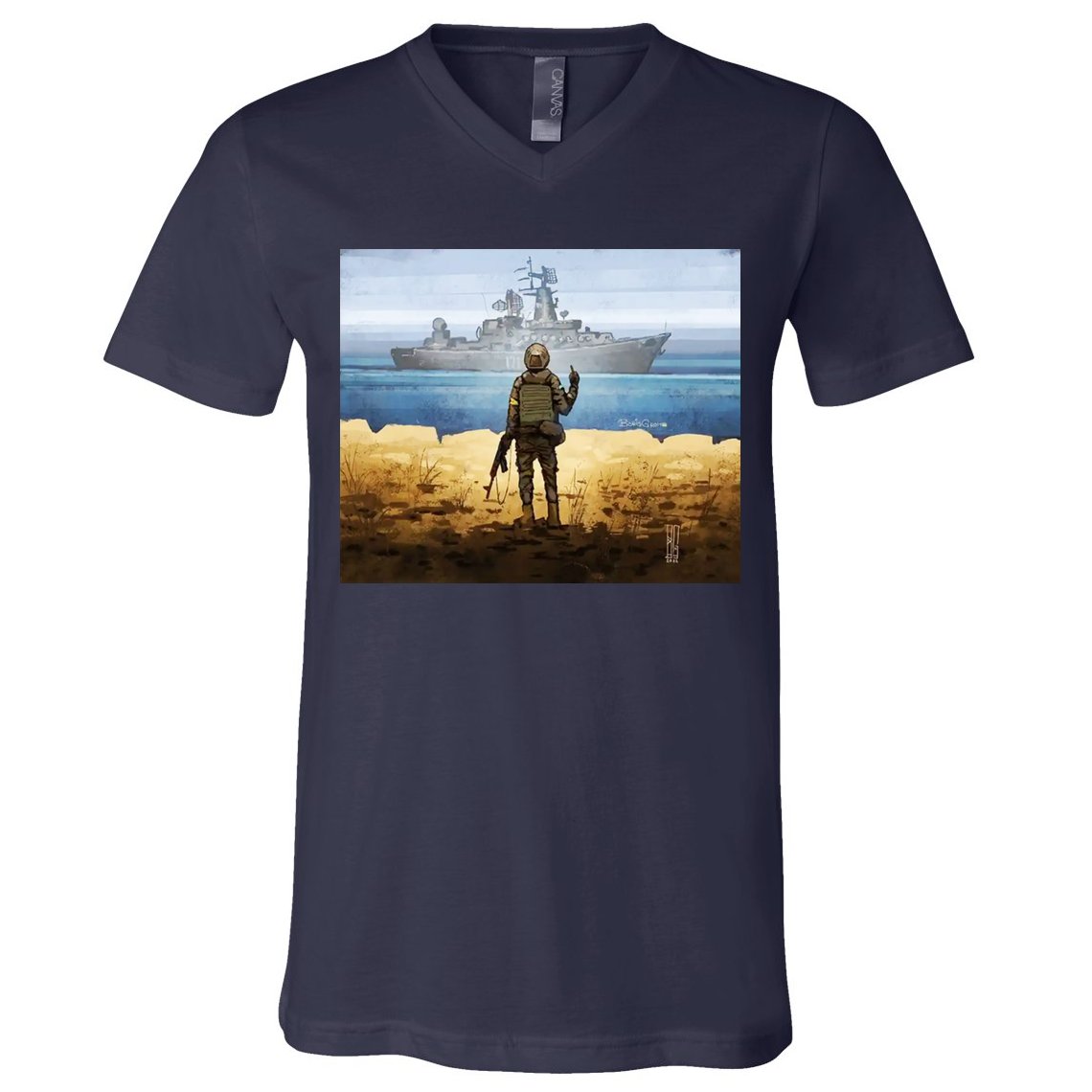 Go F Yourself Postage Stamp V-Neck T-Shirt
