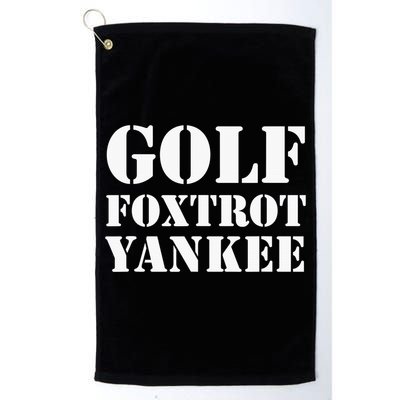 Golf Foxtrot Yankee GFY Funny Military Rude Golf Towel