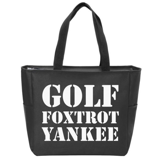 Golf Foxtrot Yankee GFY Funny Military Rude Zip Tote Bag