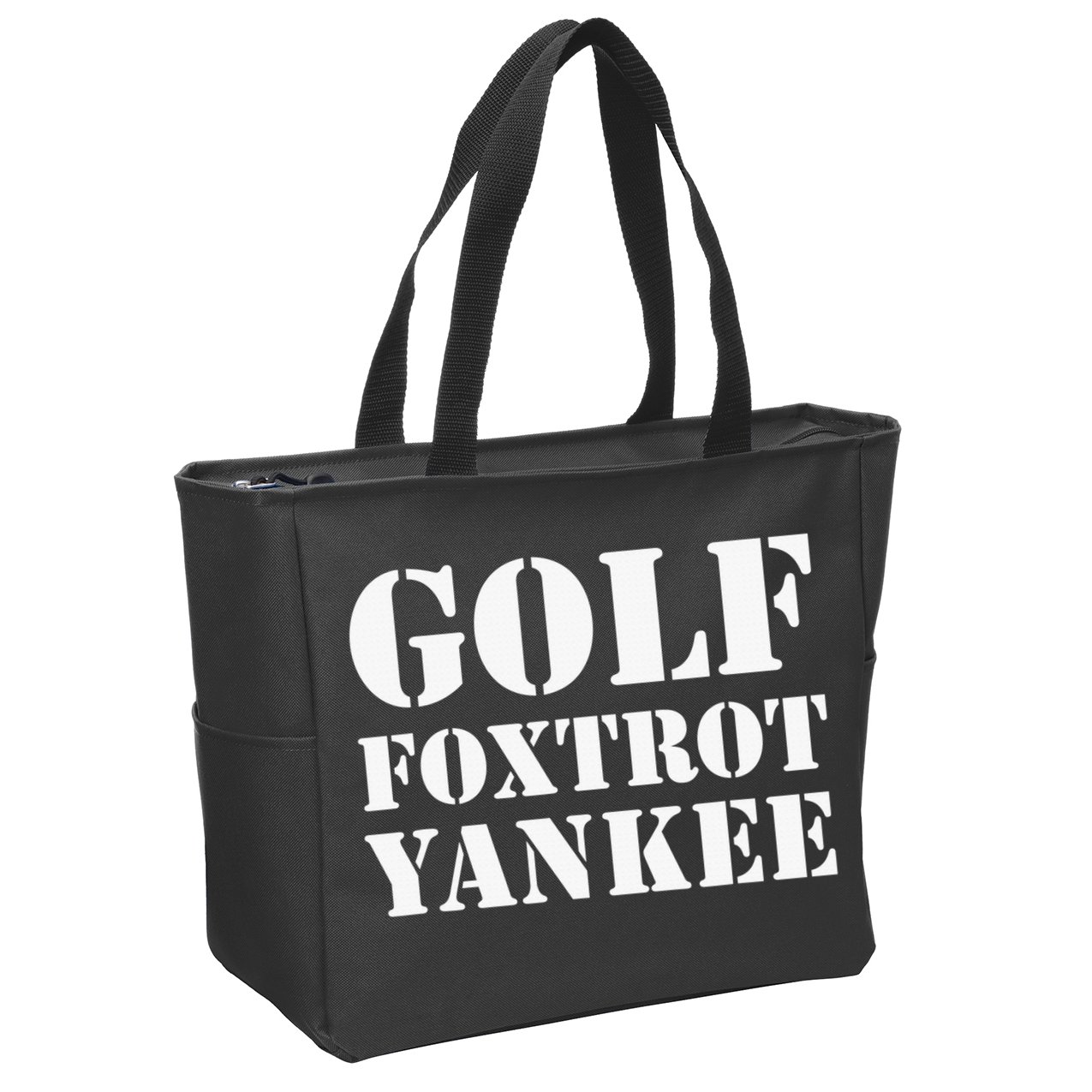Golf Foxtrot Yankee GFY Funny Military Rude Zip Tote Bag