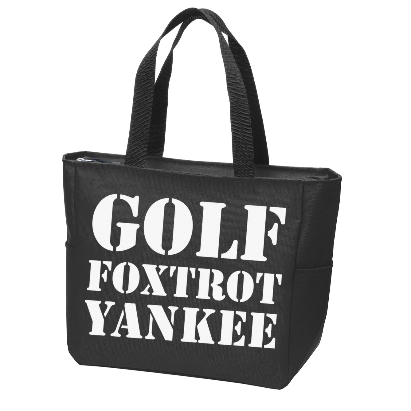Golf Foxtrot Yankee GFY Funny Military Rude Zip Tote Bag