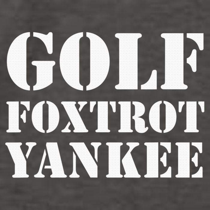Golf Foxtrot Yankee GFY Funny Military Rude Vector Backpack