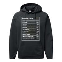 Gemini Facts Zodiac Sign Performance Fleece Hoodie