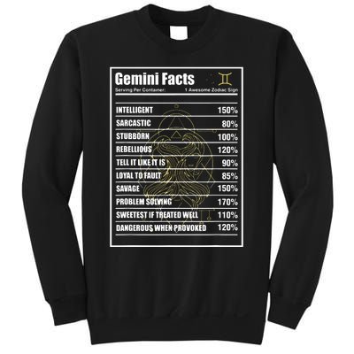 Gemini Facts Zodiac Sign Sweatshirt