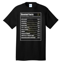 Gemini Facts Zodiac Sign Tall T-Shirt