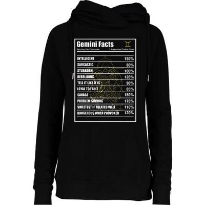 Gemini Facts Zodiac Sign Womens Funnel Neck Pullover Hood