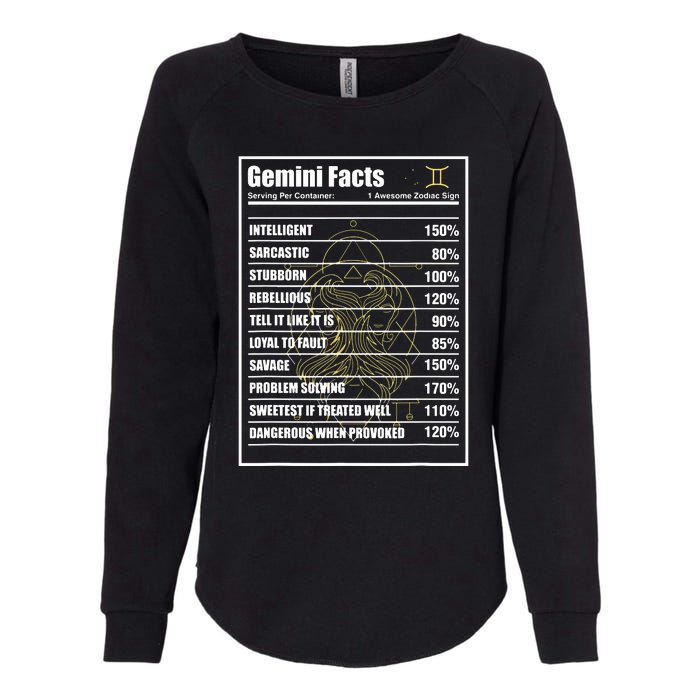 Gemini Facts Zodiac Sign Womens California Wash Sweatshirt