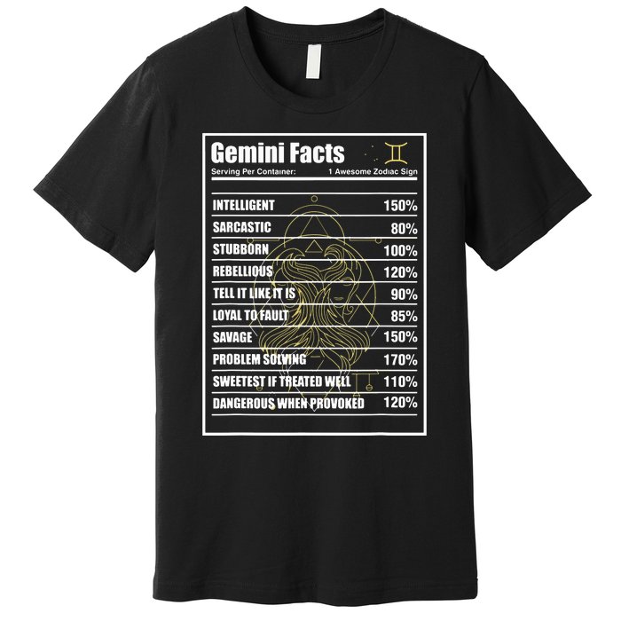 Gemini Facts Zodiac Sign Premium T-Shirt