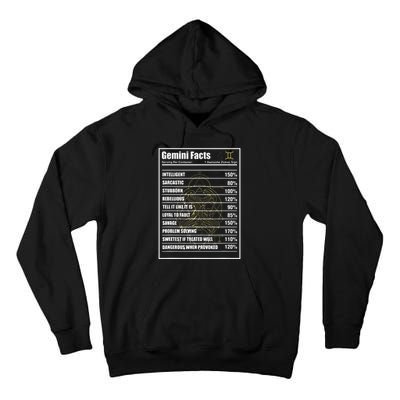 Gemini Facts Zodiac Sign Tall Hoodie