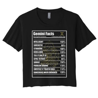 Gemini Facts Zodiac Sign Women's Crop Top Tee