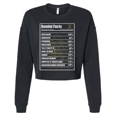 Gemini Facts Zodiac Sign Cropped Pullover Crew