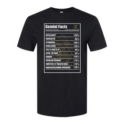 Gemini Facts Zodiac Sign Softstyle® CVC T-Shirt