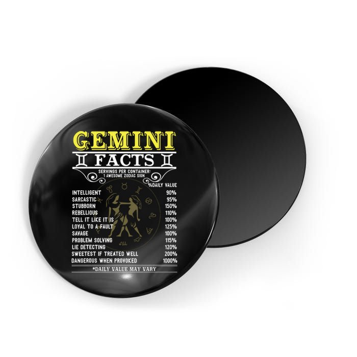 Gemini Facts Zodiac Signs Funny Birthday Gifts Men Women Magnet