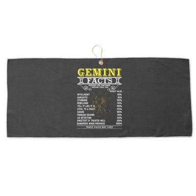 Gemini Facts Zodiac Signs Funny Birthday Gifts Men Women Large Microfiber Waffle Golf Towel