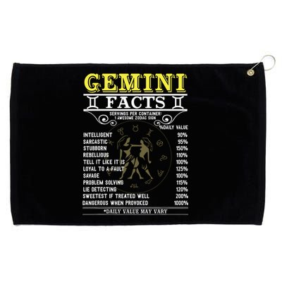 Gemini Facts Zodiac Signs Funny Birthday Gifts Men Women Grommeted Golf Towel