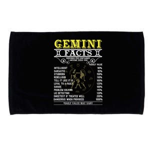 Gemini Facts Zodiac Signs Funny Birthday Gifts Men Women Microfiber Hand Towel