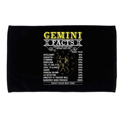 Gemini Facts Zodiac Signs Funny Birthday Gifts Men Women Microfiber Hand Towel