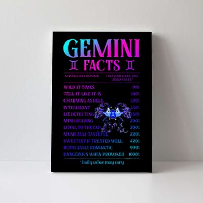 Gemini Facts Zodiac June Birthday Gift Canvas