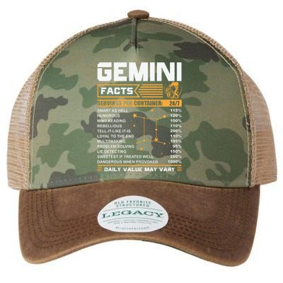 Gemini Facts Zodiac Funny Gemini Birthday Gifts Legacy Tie Dye Trucker Hat