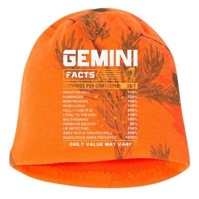 Gemini Facts Zodiac Funny Gemini Birthday Gifts Kati - Camo Knit Beanie