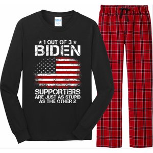 Great Gift 1 Out Of 3 Biden Supporters Are As Stupid As The Other 2 Long Sleeve Pajama Set