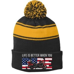 Goldwing Gl 1800 Stripe Pom Pom Beanie