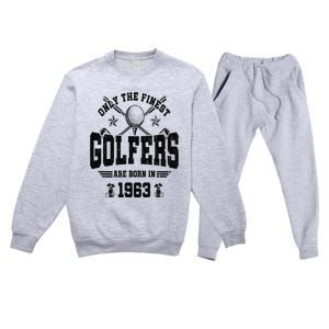 Golfing Golf 1963 60th Birthday Gift 60 Year Old Golfer Premium Crewneck Sweatsuit Set