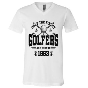 Golfing Golf 1963 60th Birthday Gift 60 Year Old Golfer V-Neck T-Shirt