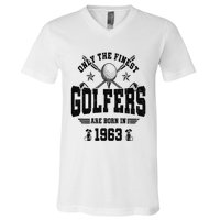 Golfing Golf 1963 60th Birthday Gift 60 Year Old Golfer V-Neck T-Shirt