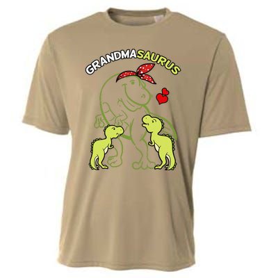 Grandmasaurus Grandma 2 Dinosaur Mother's Day Cooling Performance Crew T-Shirt