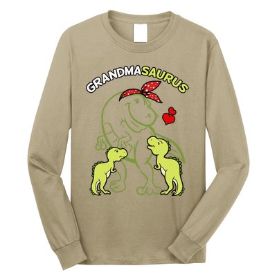 Grandmasaurus Grandma 2 Dinosaur Mother's Day Long Sleeve Shirt