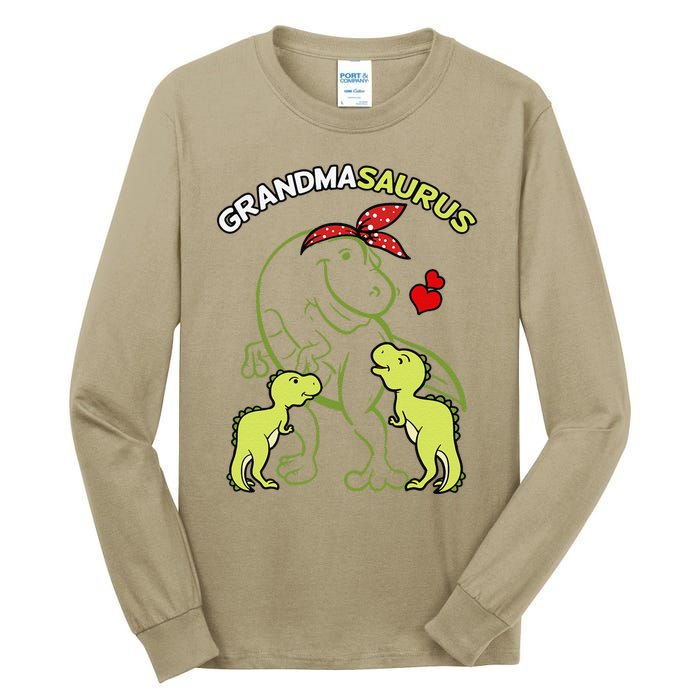 Grandmasaurus Grandma 2 Dinosaur Mother's Day Tall Long Sleeve T-Shirt