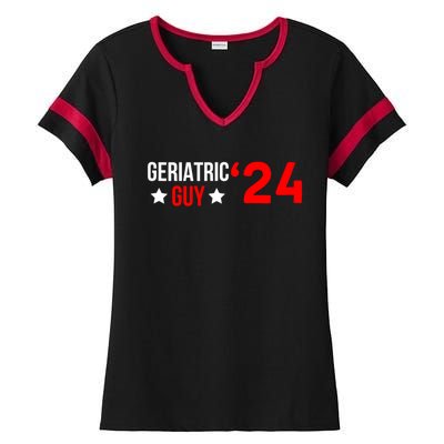 Geriatric Guy 2024 Election Funny President Ladies Halftime Notch Neck Tee