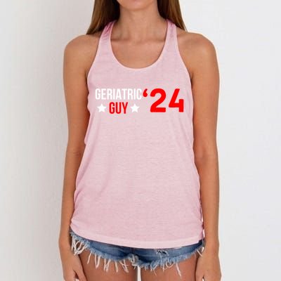 Geriatric Guy 2024 Election Funny President Women's Knotted Racerback Tank