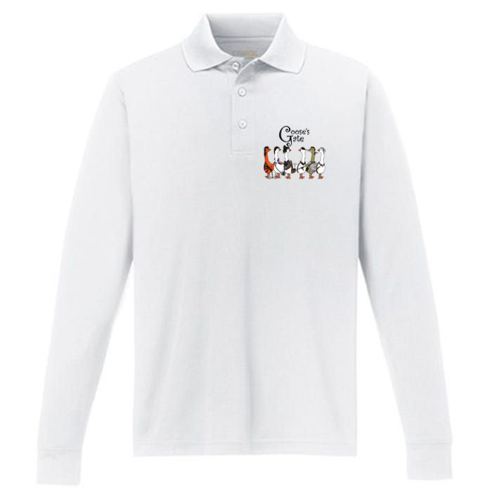 Gooses Gate 3 Goose Baldurs Gate Goosetario Girl Dinner Performance Long Sleeve Polo