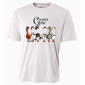 Gooses Gate 3 Goose Baldurs Gate Goosetario Girl Dinner Cooling Performance Crew T-Shirt