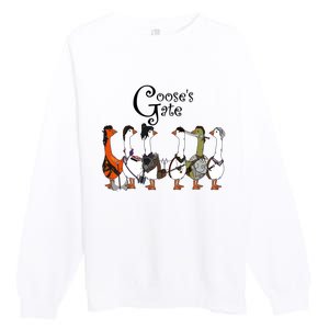 Gooses Gate 3 Goose Baldurs Gate Goosetario Girl Dinner Premium Crewneck Sweatshirt