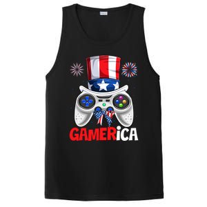 Gamer Gaming 4th Of July Video Game American Flag Gift PosiCharge Competitor Tank